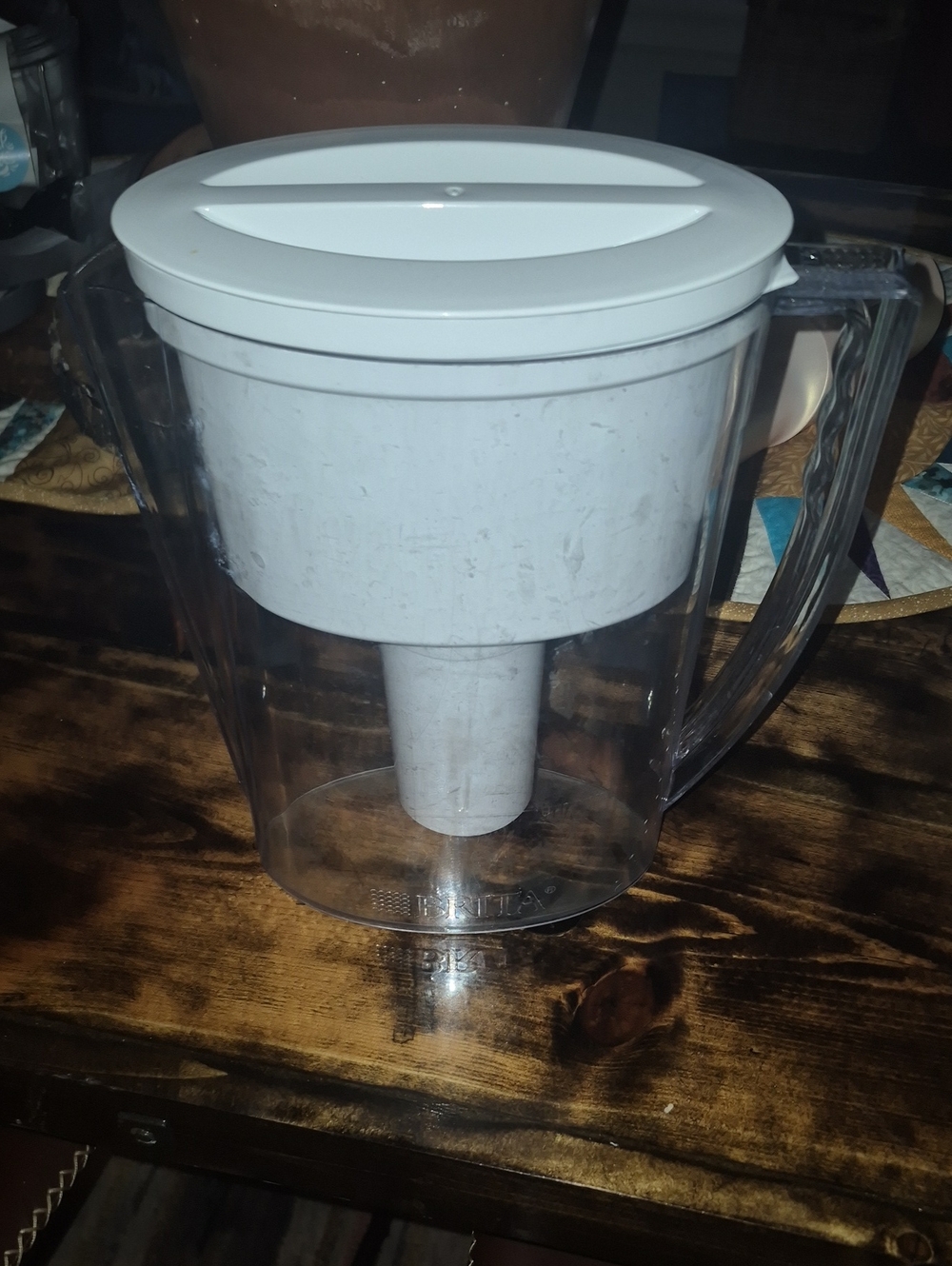 Brita Clear Water Pitcher with White Lid and Filter Chamber